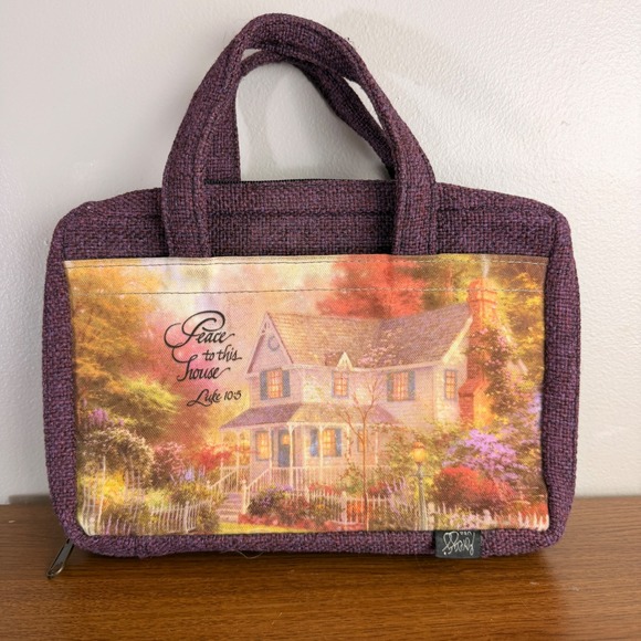 Gregg Gift Company Other - Vintage Gregg Bible Cover Case Large Purple Cottage House Luke 10:5 Made USA